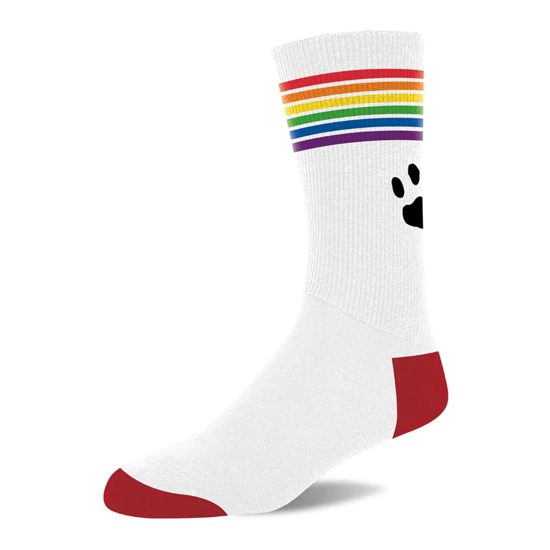 Șosete Prowler Pride Alb cu Bandă Curcubeu – Confort și Stil în Fiecare Zi