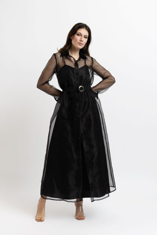 Set Jacheta din Organza + Rochie din Bumbac