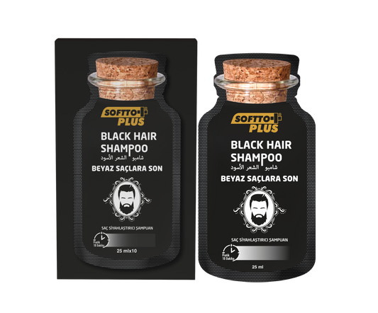 Șampon colorant pentru fire albe – nuanță Negru Închis - 10x25ml