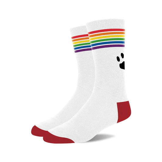 Șosete Prowler Pride Alb cu Bandă Curcubeu – Confort și Stil în Fiecare Zi