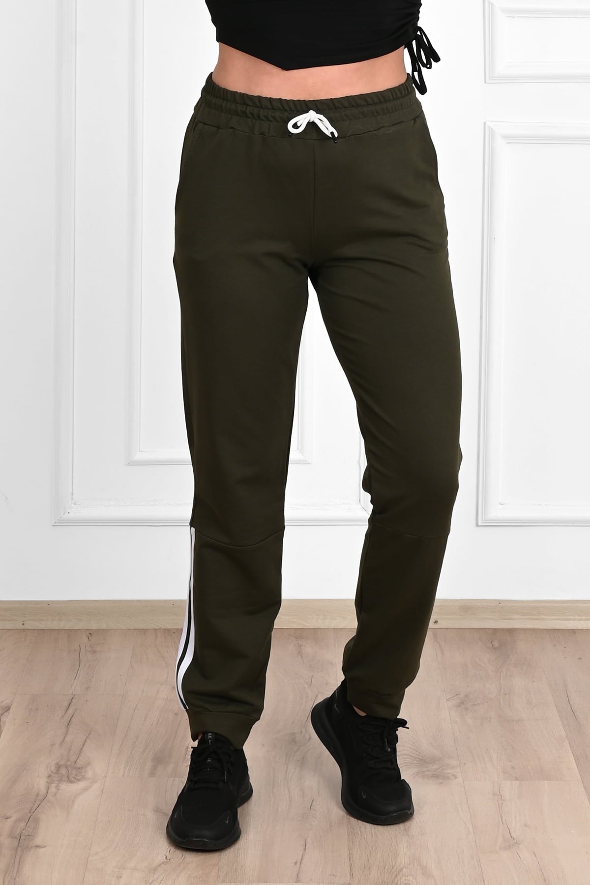 Pantalon dama marimi mari de trening cu dungi