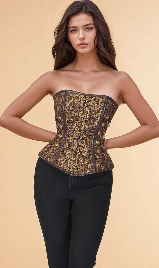 Corset Clark Overbust Steampunk – Eleganță și Stil Edwardian
