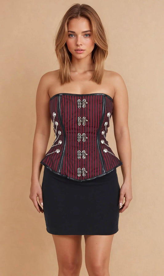 Corset Arleth Overbust Steampunk – Stil Victorian cu Accente Industriale