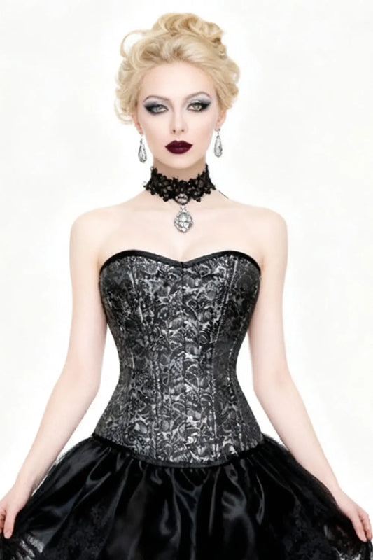 Corset Kecia Overbust Silver Waist Training – Eleganță Regală și Talie Sculptată