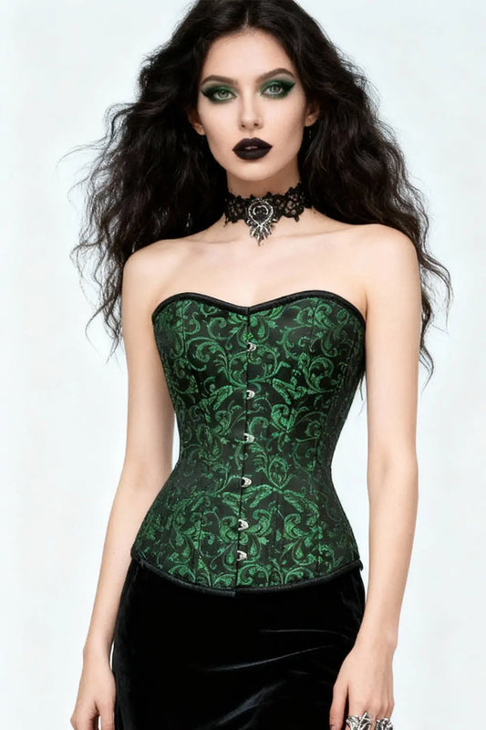 Corset Merrie Overbust Waist Trainer Green – Talie Definită și Eleganță Sofisticată