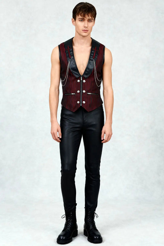 Bernward Brocade Gothic Vesta Bărbați – Waist Coat