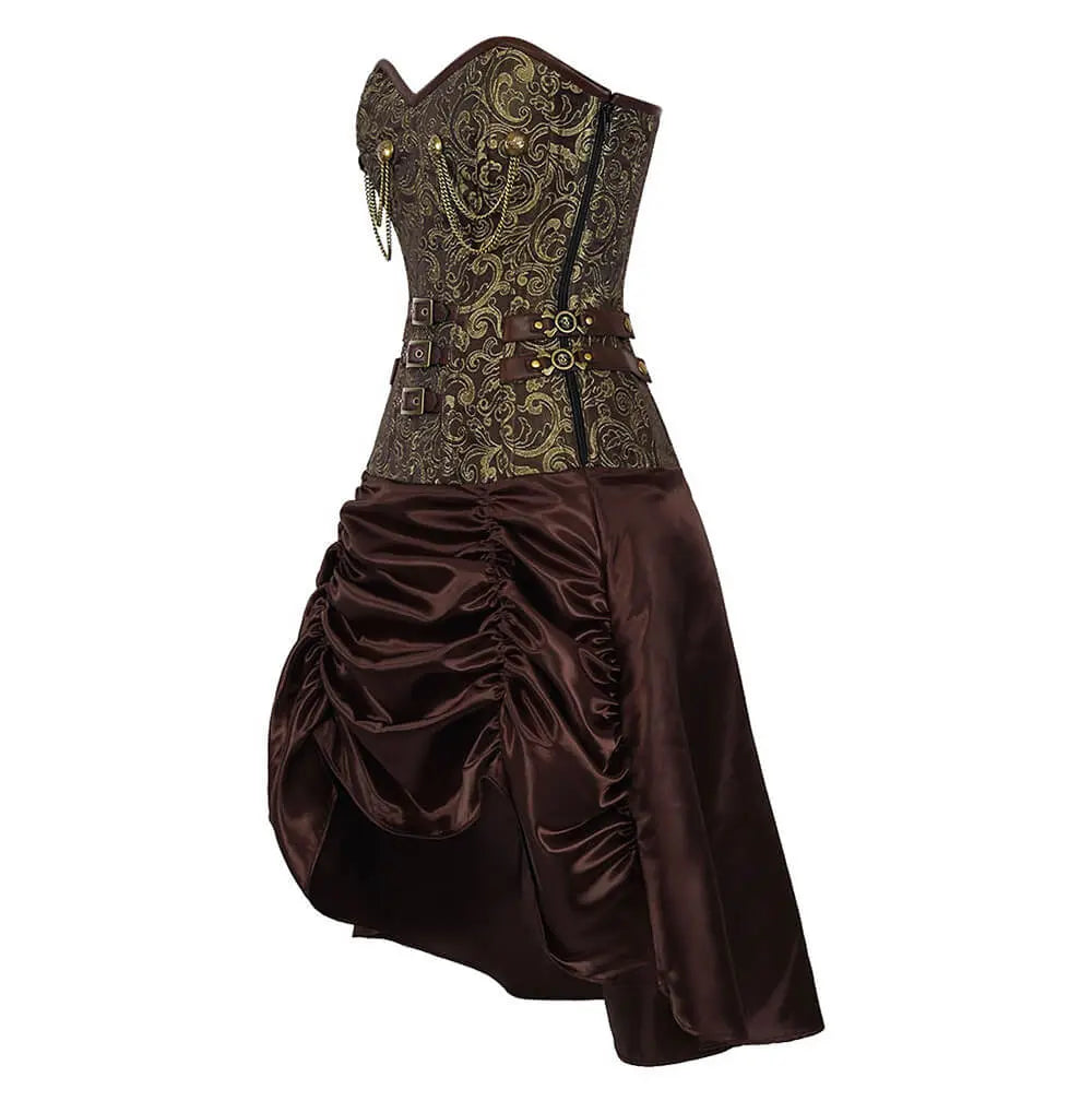 Rochie Corset Steampunk Abhainn Gold Brocade