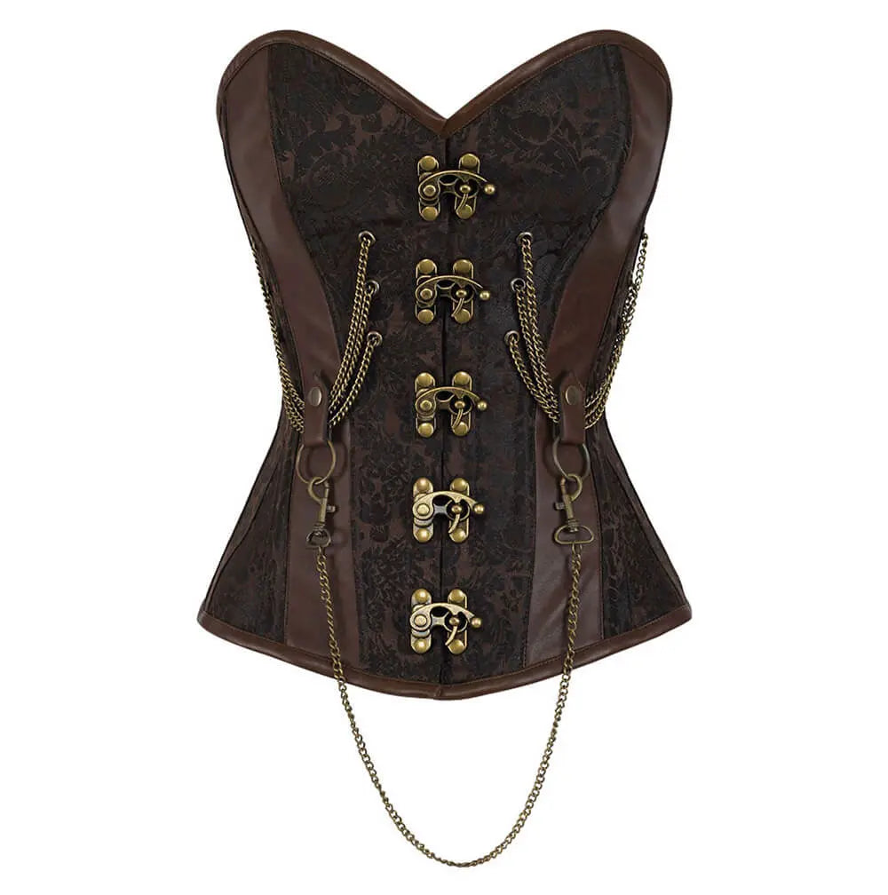 Emmery Steampunk Overbust Corset with Chains