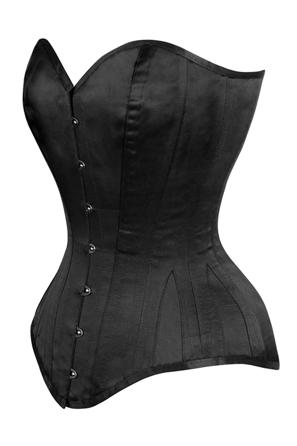 Corset Arnisha Overbust din satin negru – eleganță gotică și siluetă perfect conturată