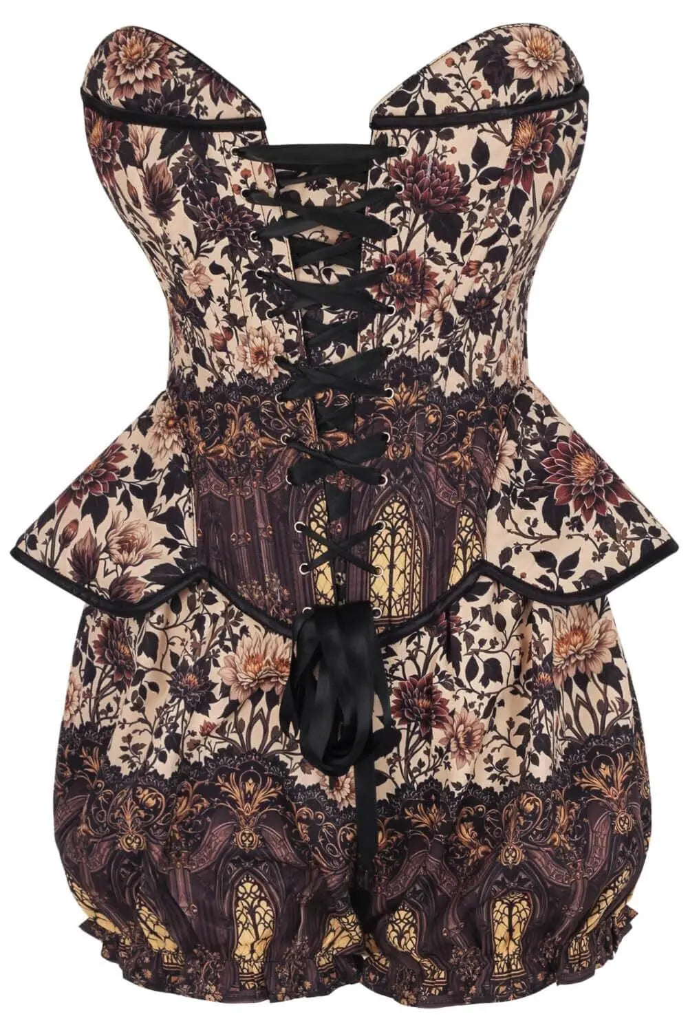 Tempie Antique Garden Gothic Corset și Pantaloni Scurți Bufanți Set