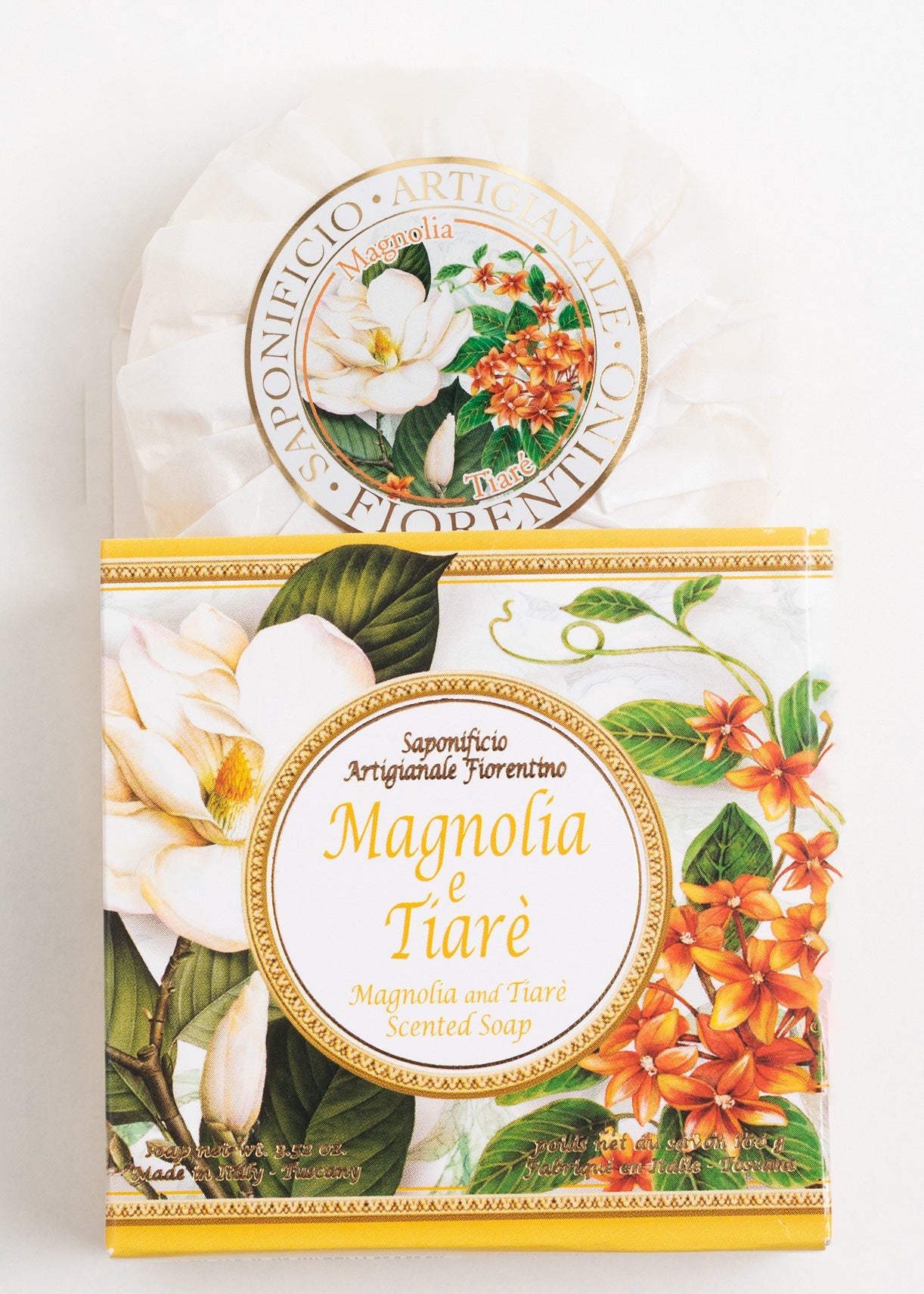 Săpun natural Fiorentino Magnolie și Flori de Tiare Handmade – săpun artizanal delicat și parfumat